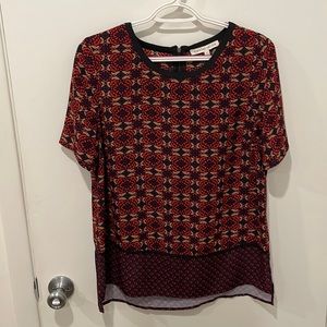 Daniel Rainn short sleeve blouse, size medium, with back zipper detail
